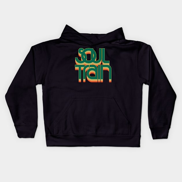 Soul Train Retro Color Green Kids Hoodie by gaskengambare